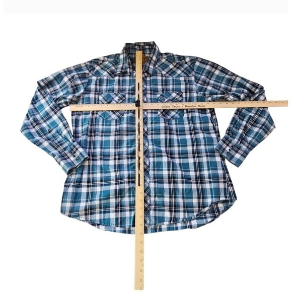 Wrangler Retro Premium XL Plaid Western Pearl Snap Shirt - Picture 8 of 8